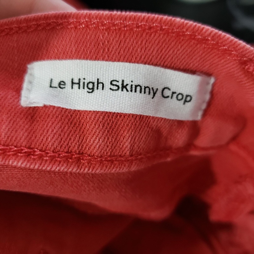 FRAME Le High Skinny Crop Jeans Womens Size 24 Washed Cherry Red High Rise New - Picture 4 of 6